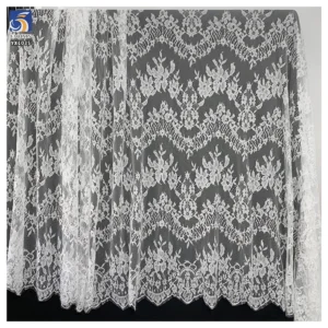 YX1035 China Customizable Eyelash Lace Fabrics Polyester French Inexpensive Florals Textile Eyelash Lace Fabrics 10 Yards...