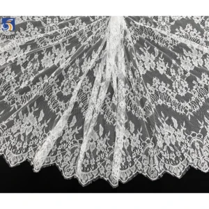YX1035 China Customizable Eyelash Lace Fabrics Polyester French Inexpensive Florals Textile Eyelash Lace Fabrics 10 Yards...