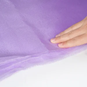 YX1037 150CM Plain 100% Polyester Soft Ice Organza Lurex Chiffon Fabric Recycled Sheer Shiny Organza Fabrics for Lolita Wear...