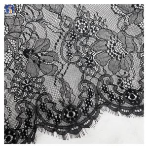 YX1040 2026 New Sexy Tulle Lace Underwear Skirts Fabrics for Beautiful Women Clothing Eyelash Black Lace Fabric Textile...