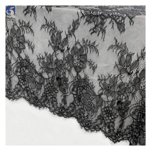 YX1040 2026 New Sexy Tulle Lace Underwear Skirts Fabrics for Beautiful Women Clothing Eyelash Black Lace Fabric Textile...