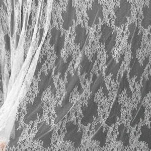YX1045 Wholesale Cheap Plain Embroidery White Eyelash Lace Apparel Dress Fabrics Garments Home Textile Lace Fabric for Sales...
