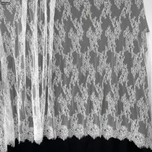 YX1045 Wholesale Cheap Plain Embroidery White Eyelash Lace Apparel Dress Fabrics Garments Home Textile Lace Fabric for Sales...
