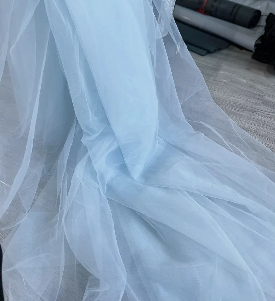 YX1046-1 Wholesale Cheap Soft White Tulle Fabric Sheer Lightweight Organza For Wedding Ceiling Draping Party Backdrop...