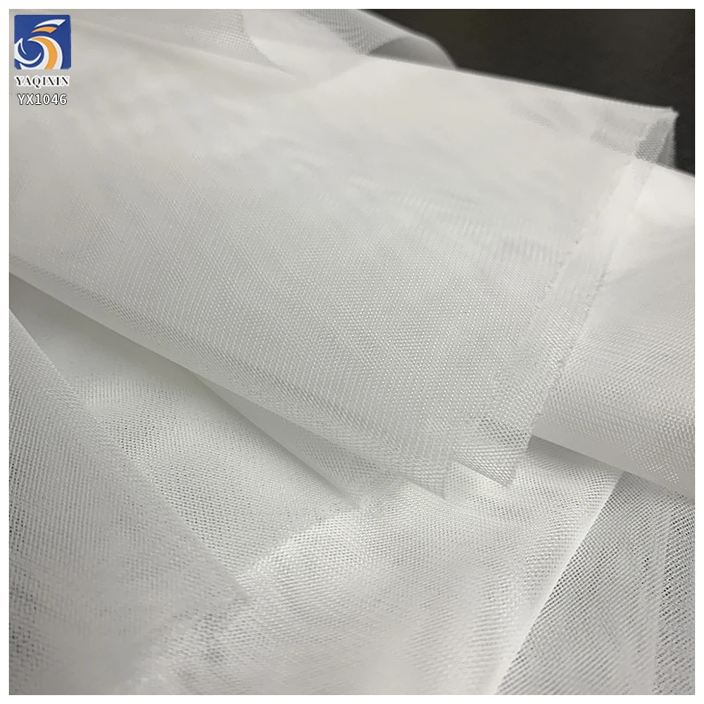 YX1046 High Quality and Cheap Soft White Nylon Tulle Fabric Knitted Mesh 20gsm Wedding Curtain Fabric Tulle Voile Fabrics...