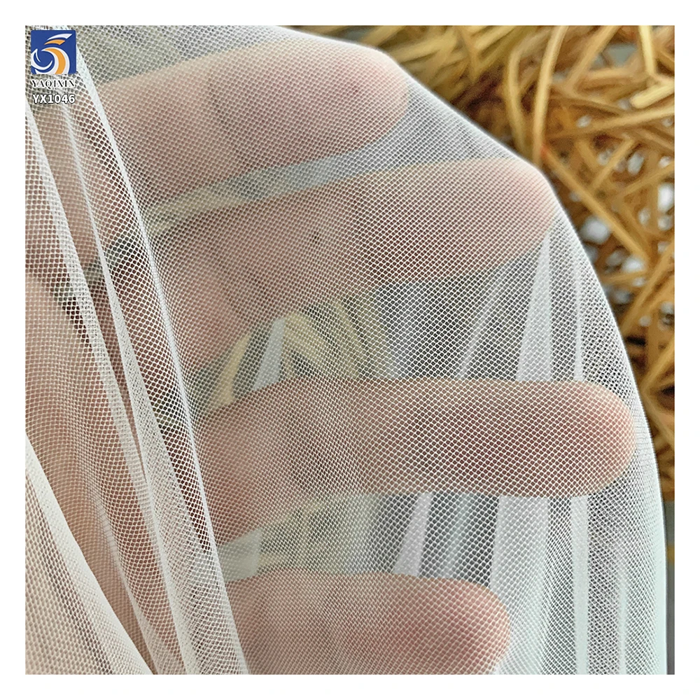 YX1046 High Quality and Cheap Soft White Nylon Tulle Fabric Knitted Mesh 20gsm Wedding Curtain Fabric Tulle Voile Fabrics...