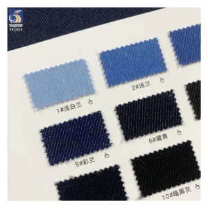 YX1055 New 300gsm Denim Fabric Textile Product Woven 84%Polyester 13%Viscose 3%Spandex Elastic 11oz Denim Fabric Per Meter...