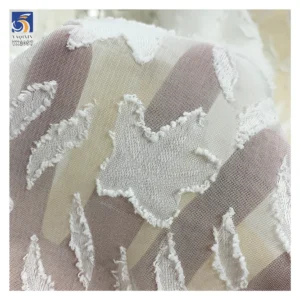 YX1057 150cm 120g Lightweight Burnout Chiffon Jacquard Fabric Soft Sheer Wicker Plum Mesh Fabric for Women Dress Blouse...