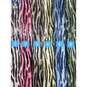 YX1065 200gsm 5mm Sequins Chiffon Zebra Leopard Print Fabric Animal Pattern Printed 2026 New Skirts Sexy Sequins Fabric...