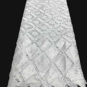 YX1067 Good Quality 220gsm Diamond Circular Milk Silk African Embroidery Pattern Water-Soluble Poly White Lace Fabric Cheap...