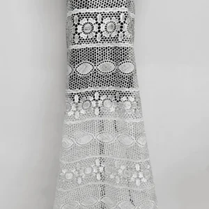 YX1068 Cord Lace Good Quality Stock Poly Water-Soluble Lace Fabric African Hollow Embroidered Dress Cheap Bulk Fabrics...