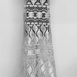 YX1072 New Dress Water-Soluble Lace White Embroidered Fabrics Materials Lace High Quality Africa Beautiful White Lace Fabric...