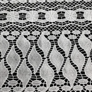 YX1072 New Dress Water-Soluble Lace White Embroidered Fabrics Materials Lace High Quality Africa Beautiful White Lace Fabric...