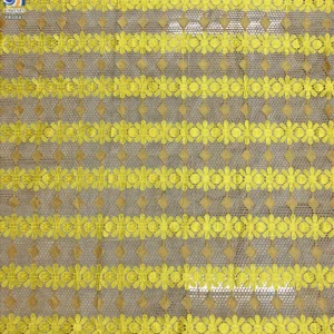 YX1080 Summer Sunflowers Yellow Embroidery Net Lace Fabric African Rich Bazin Ethnic Embroidery Water-Soluble Lace Fabrics...