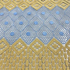 YX1081 Wholesale 300gsm Ghana Nigeria Africa Embroidered Poly Lace Fabric Wedding Ethnic Lace Fabrics Cheap Sell by Yards...
