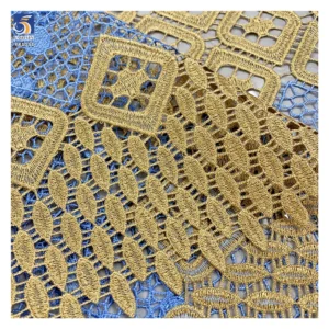 YX1081 Wholesale 300gsm Ghana Nigeria Africa Embroidered Poly Lace Fabric Wedding Ethnic Lace Fabrics Cheap Sell by Yards...