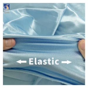 YX1089 2026 Sky Light Blue 140g/180g/250g Elastic Satin Fabric Polyester Spandex Stretch Satin Swimsuit Yoga Sports Fabrics...
