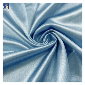 YX1089 2026 Sky Light Blue 140g/180g/250g Elastic Satin Fabric Polyester Spandex Stretch Satin Swimsuit Yoga Sports Fabrics...