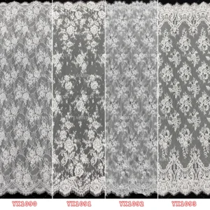 YX1093 15 Yards Handmade Bone Thread Crochet Lace Fabric 2026 African White Wedding Pearls Embroidered Eyelash Lace Fabric...