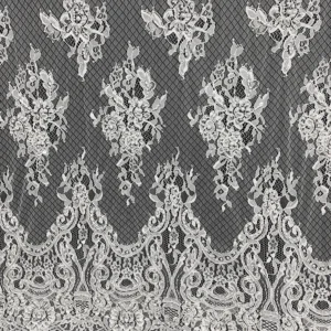 YX1093 15 Yards Handmade Bone Thread Crochet Lace Fabric 2026 African White Wedding Pearls Embroidered Eyelash Lace Fabric...