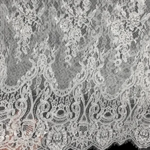 YX1093 15 Yards Handmade Bone Thread Crochet Lace Fabric 2026 African White Wedding Pearls Embroidered Eyelash Lace Fabric...