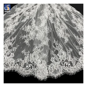 YX1094 High-End Handmade Bone Sewing Eyelash Lace Fabric Heavy Beads Pearls Embroidery Wedding Nigerian Eyelash Lace Fabric...
