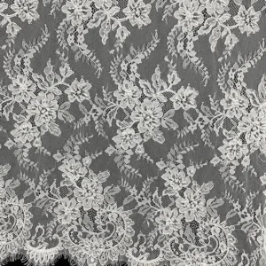 YX1095 Heavy Bridal Lace Fabric Beaded Luxury Fabric in White Polyester Bead Tube Pearl Embroidery Net Mesh Eyelash Lace...