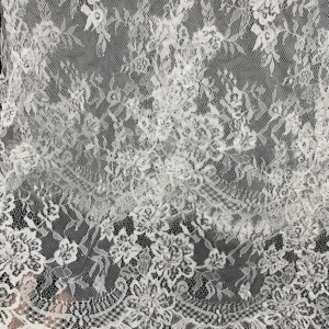 YX1096 Heavyweight White Mesh Bridal Wedding Dress Lace Fabric Pearls Woven Embroidery Italian Net Eyelash Lace Fabrics...