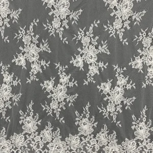 YX1097 300*150CM French Lace Fabric 15 Pieces Heavyweight Luxurious Wedding Dress Eyelash Lace Fabrics With 3D Pearl Beads...