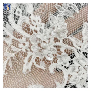 YX1099 Popular High Quality 3D Pearls Heavy Beaded Nigerian Lace Fabric 2026 Eyelash Lace Fabrics for White Nigerian Wedding...