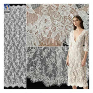 YX1102 300*150CM Apparel-Wedding/Special 0ccasion Customized Color Eyelash Lace Fabric Beaded 3D Lace Fabric for Africa...