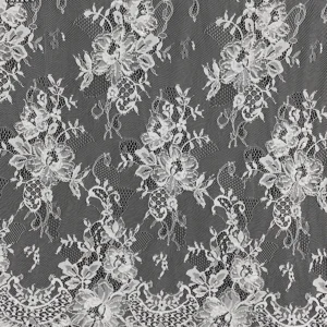 YX1104 300*150CM White Polyester Eyelashes Lace Fabric for Home Textiles High-End Hand-Sewn Bone Thread Beaded 3D Lace...