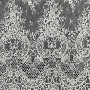 YX1105 African Elegant Wedding Lace Fabric Textile White Flower Embroidery Bead Tube Pearl 3D Eyelashes Lace Fabric...