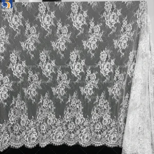 YX1117 300*150CM Wholesale Cheap Suitable Curtain Fabrics Fabric 2026 Flowers Embroidery White Lace Fabric Textile...