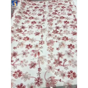 YX1125 Cheap French Style Multicolor Digital Printing Florals Tulle Embroidery Fabric With Silver Sequins Tulle 5 Yards...