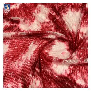 YX1127 Tie-Dye Style Pattern Design Straight Stripe 3mm Sequined Tulle Fabric Elastic Base Sequins Fabric for Apparel...