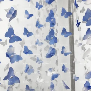 YX1129 Embroidered Tulle Blue and White Gradient Butterflies 3D Tulle Mesh Fabric 2 Yards Latest 2026 Butterfly 3D Mesh...