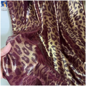 YX1136 High Quality 180gsm Spandex Tricot Stretch Knit Breathable Leopard Print Fabric for Women's Garments Dress 2 Yards...