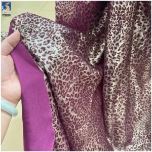 YX1138 120gsm Polyester Hot Stamping Chiffon Leopard Print Fabrics Women's Garments Pattern Small Leopard Print Fabric...