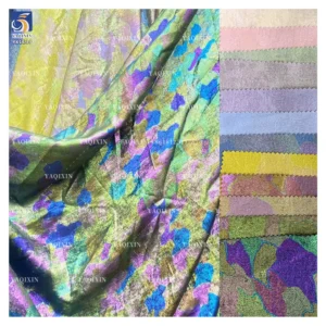 YX1139 New Tie-Dye Style Xiangyunsha Organza Fabric Polyester Gold Hot Stamping Cloud Print Organza Fabric for Fashion Dress...