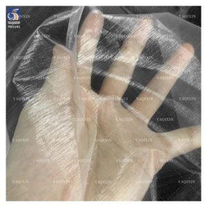 YX1141 Lightweight 22gsm Polyester Hardened Transparent Glass Gloss Organza Fabric for Formal Dress or Wedding Dress...