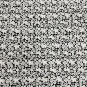 YX1159 100 Polyester 150gsm Water-Soluble Lace Fabrics 3D Embroidered Flowers White Lace Fabric for Apparel-Dress - 100%...