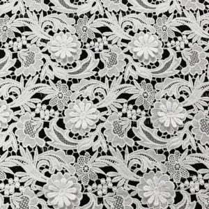 YX1160 High Quality Polyester 3D Embroidery White Water Soluble Lace Fabric Woven 3D Flowers Net Lace Fabric Embroidered...