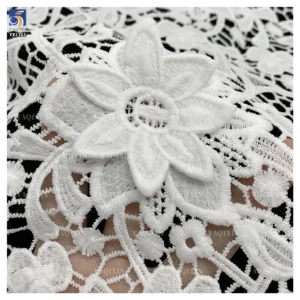 YX1162 Cheap 100 Polyester Chemical Lace Fabric Woven Embroidered Net 3D Water Soluble White Lace Fabric for African Women...