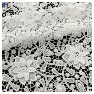 YX1162 Cheap 100 Polyester Chemical Lace Fabric Woven Embroidered Net 3D Water Soluble White Lace Fabric for African Women...
