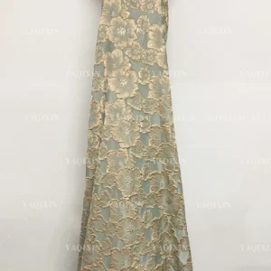 YX1165 High Quality Golden Chinese Brocade Fabrics Flowers Pattern Design Yarn-Dyed Jacquard Brocade Fabric for Garments...