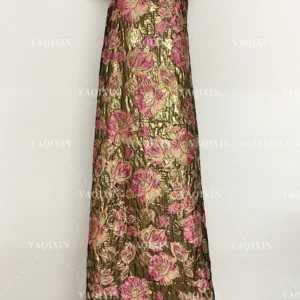YX1167 New Fabric 2026 Soft 3D Large Flower Brocade Textile Fabrics Woven Polyester African Brocade Jacquard Fabric - 100%...