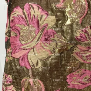 YX1167 New Fabric 2026 Soft 3D Large Flower Brocade Textile Fabrics Woven Polyester African Brocade Jacquard Fabric - 100%...