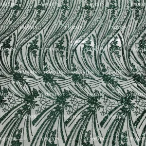 YX1173-1 200gsm Cheap Knitted Embroidery Africa Sequin Lace Fabric Decorated With Sequins Mint Green Lace Fabric 1 Yard OEM...