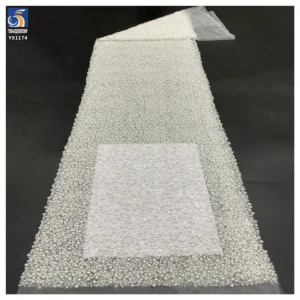 YX1174 1000gsm Heavy Weight Pearls 3D Lace Fabric for Wedding Dresses White 3D Sequined Pearls Net Bride Lace Fabric 5 Yards...